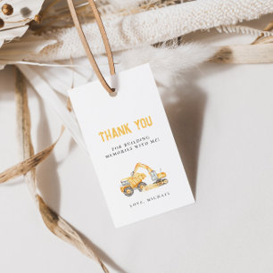 Construction Trucks Birthday Gift Tag