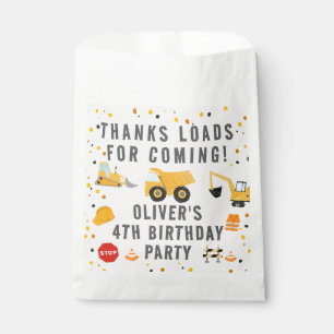 Construction Trucks Birthday Party Favour Bag