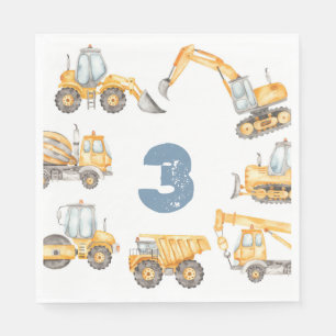 Construction Trucks Birthday Party Napkin
