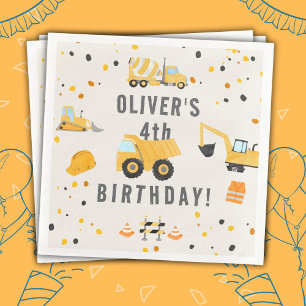 Construction Trucks Birthday Party Napkin