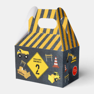 Construction Trucks Heavy Machinery Birthday Boy Favor Box