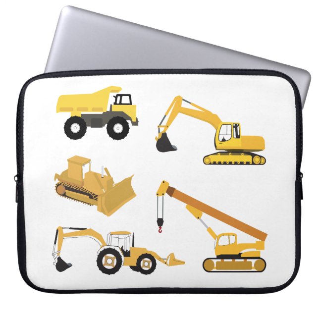 Construction Trucks Laptop Sleeve (Front)