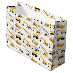 Construction Trucks Large Gift Bag