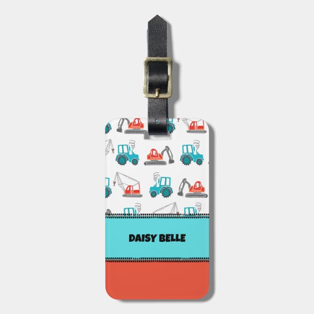 Construction Trucks Luggage Tag (Front Vertical)
