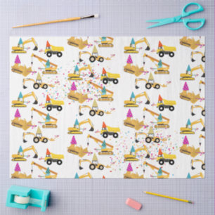 Construction Trucks Party Pattern Tissue Paper