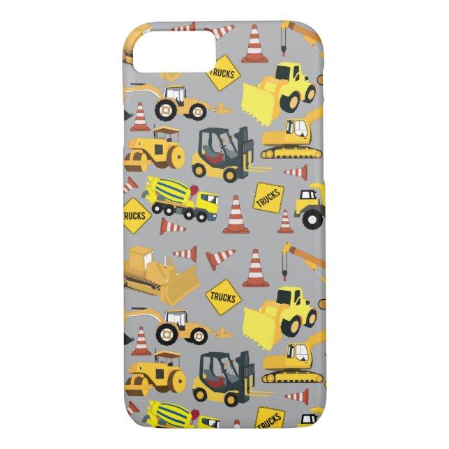 Construction Trucks Pattern Case-Mate iPhone Case (Back)