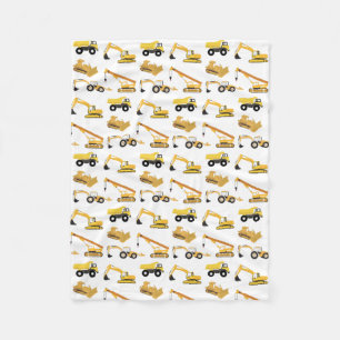 Construction Trucks Pattern Fleece Blanket