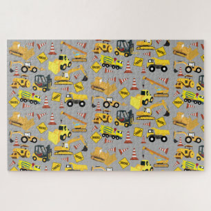 Construction Trucks Pattern Jigsaw Puzzle
