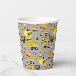Construction Trucks Pattern Paper Cups
