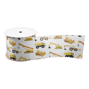 Construction Trucks  Satin Ribbon