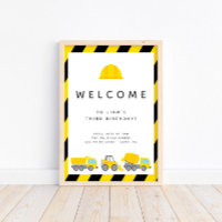 Construction Trucks Theme Birthday Party Welcome