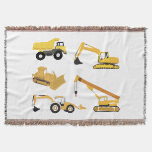 Construction Trucks Throw Blanket