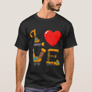 Construction Valentine Love Spelled With Trucks Ex T-Shirt