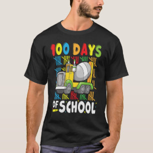 Construction Vehicle 100 days of School Cement Mix T-Shirt