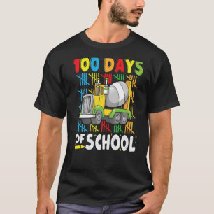 Construction Vehicle 100 days of School Cement Mix T-Shirt