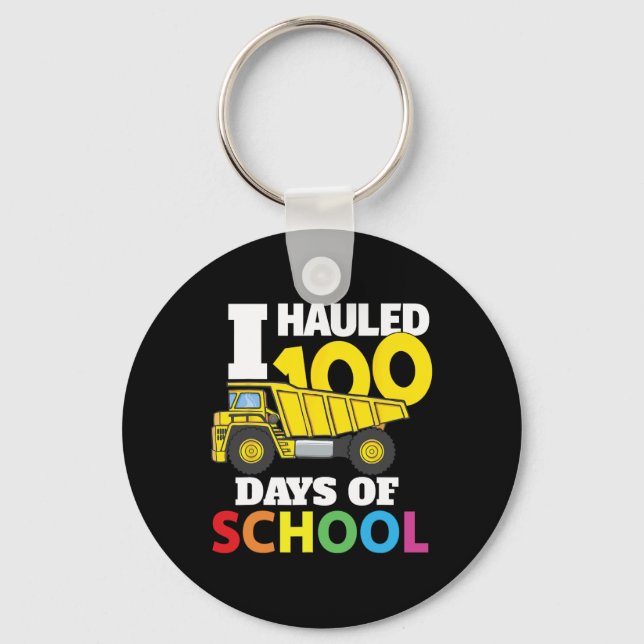Construction Vehicle Cool 100 Days Of School Dump  Keychain (Front)