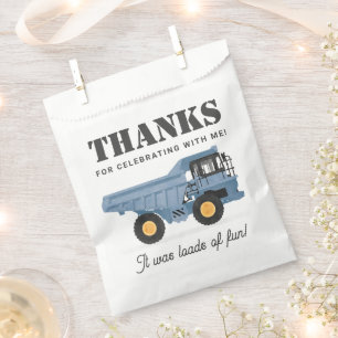 Construction Vehicle Dump Truck Birthday Favour Bag