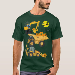 Construction Vehicle Halloween Crane Truck Pumpkin T-Shirt