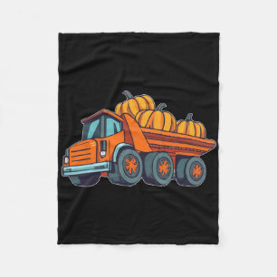 Construction Vehicle Halloween Truck Pumpkin Boys Fleece Blanket