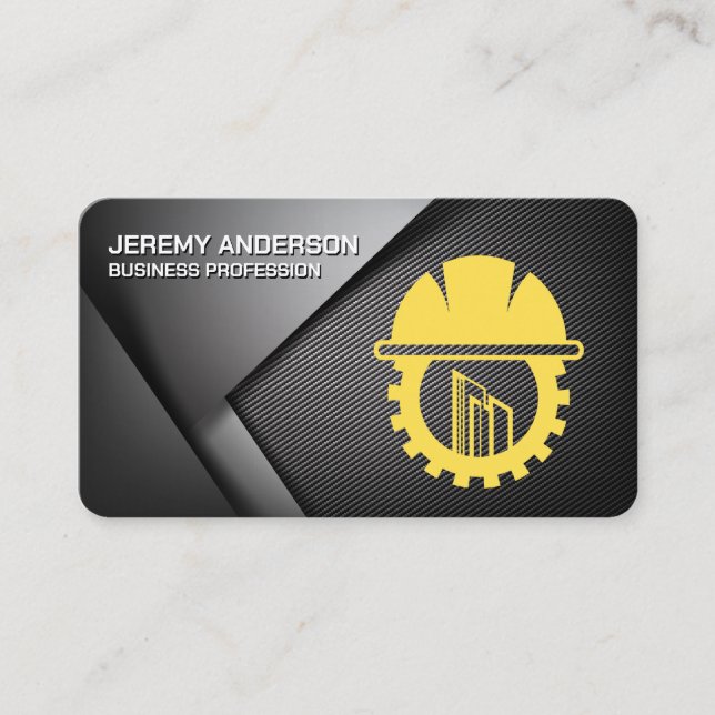 Construction Vehicle | Hardhat Builders Business Card (Front)