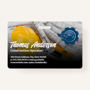 Construction Vehicle Logo   Blueprints Badge