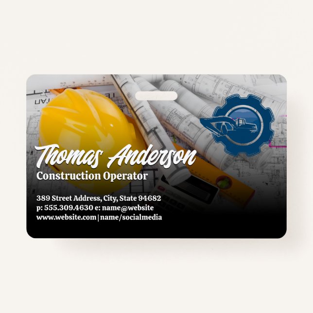 Construction Vehicle Logo | Blueprints Badge (Front)