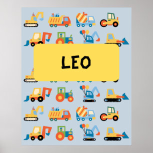 Construction vehicle lover poster