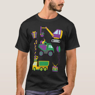 Construction Vehicle Mardi Gras Toddlers Boys T-Shirt