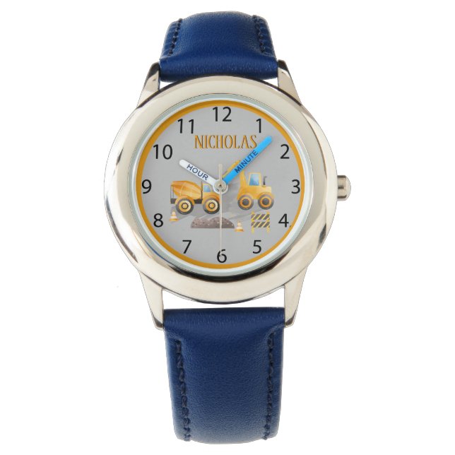 Construction Vehicle Orange Excavator For Kids Per Watch (Front)