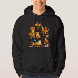 Construction Vehicle Thanksgiving Truck Turkey Boy Hoodie