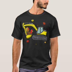 Construction Vehicle Thanksgiving Truck Turkey Boy T-Shirt
