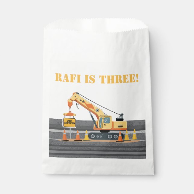 Construction vehicle upsherin crane  favour bag (Front)