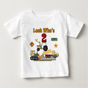 Construction Vehicles 2nd Birthday Baby T-Shirt