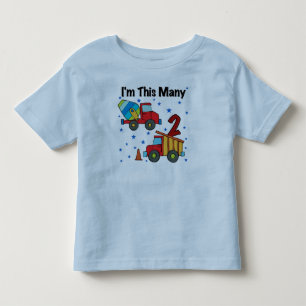 Construction Vehicles 2nd Birthday Gifts Toddler T-shirt