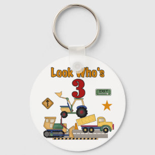 Construction Vehicles 3rd Birthday Tshirts Keychain