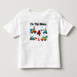 Construction Vehicles 4th Birthday T-shirts
