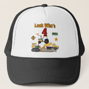 Construction Vehicles 4th Birthday Tshirts Trucker Hat