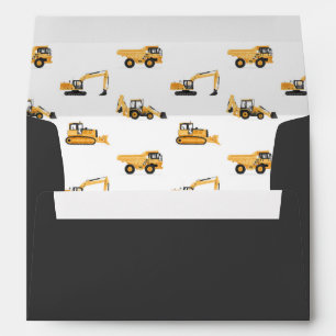 Construction Vehicles Birthday Party Envelope