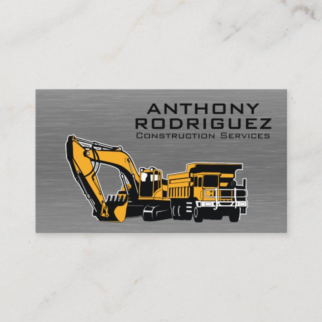 Construction Vehicles | Builder  Business Card (Front)