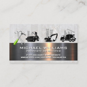 Construction Vehicles   Hand Tools   Real Estate Business Card