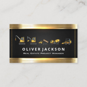 Construction Vehicles Industrial Business Card