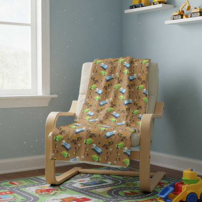 Construction Vehicles & Workers Pattern Blanket (Creator Uploaded)