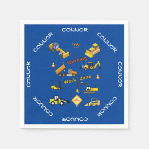 Construction Warning Work Zone Personalized Napkin