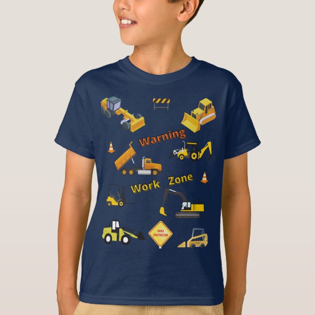 Construction Warning Work Zone T-Shirt (Front)