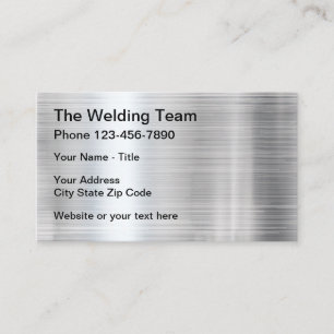 Construction Welding Metal Look Business Card