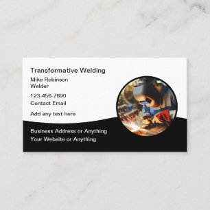 Construction Welding Services Modern Design Business Card