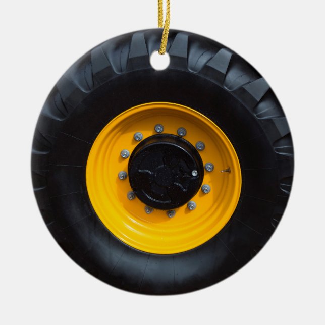 Construction Wheel Ceramic Ornament (Front)
