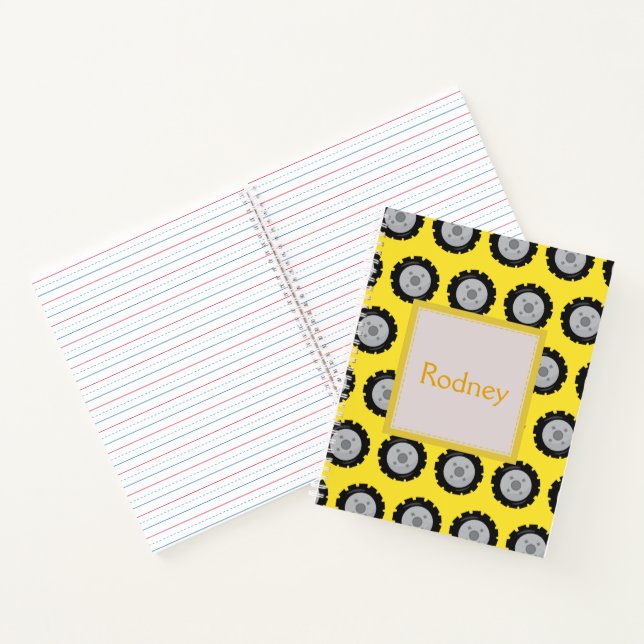 Construction Wheels Boy themed Notebook (Inside)