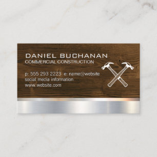 Construction   Wood Metallic   Hammers Business Card