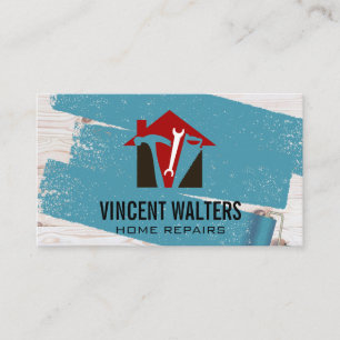 Construction Wooden Boards Paint Business Card